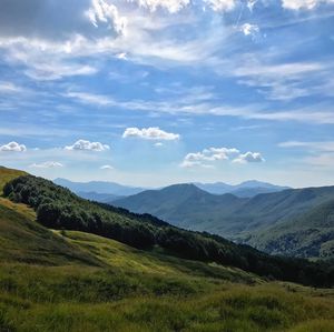 Scenic view of mountains against sky