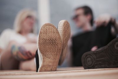 Close-up of sole of shoe