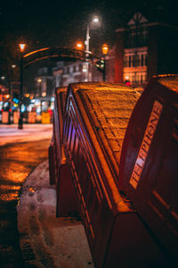 Illuminated street at night