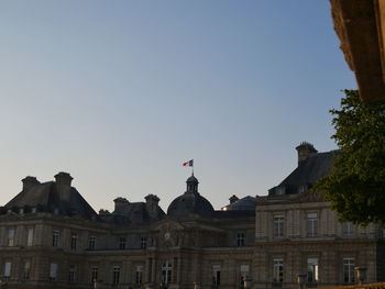 Low angle view of building against clear sky