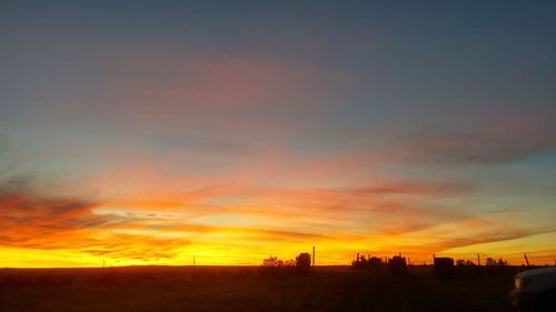 Silhouette of landscape at sunset