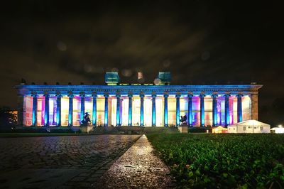 View of illuminated lights at night