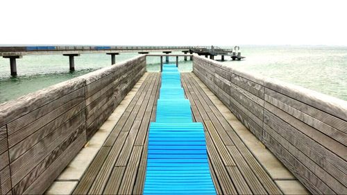 View of pier on sea