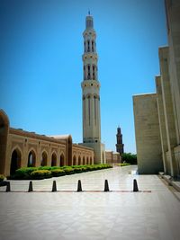 Low angle view of historical building against blue sky