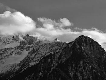 Low angle view of mountains against sky