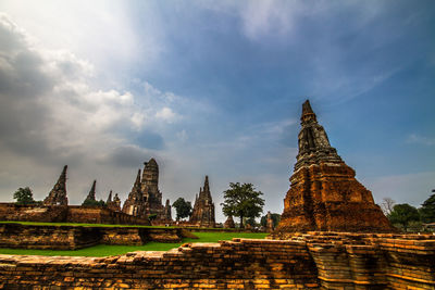 Old temple building against sky