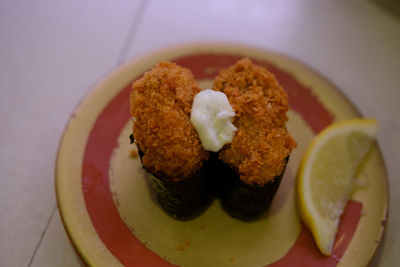 Close-up of dessert in plate