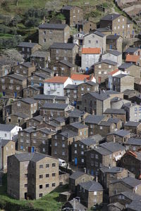 High angle view of buildings in city