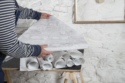 Man working on table