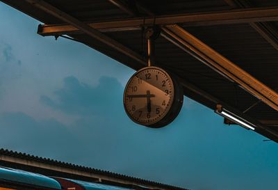 Low angle view of clock tower against sky