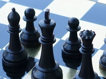 Close-up of chess pieces