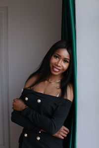 Low angle view of young woman in car
