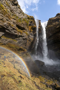 Scenic view of waterfall