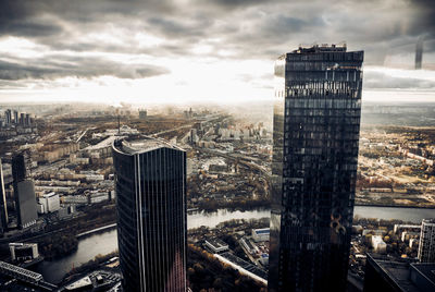 Aerial view of buildings in city