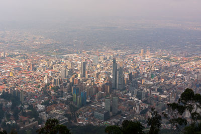 Aerial view of cityscape against sky