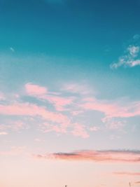 Low angle view of cloudy sky during sunset