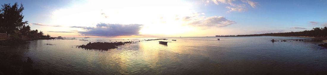 Scenic view of sunset over sea