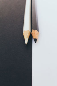 Close-up of colored pencils on table