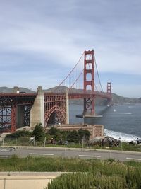 Suspension bridge over sea