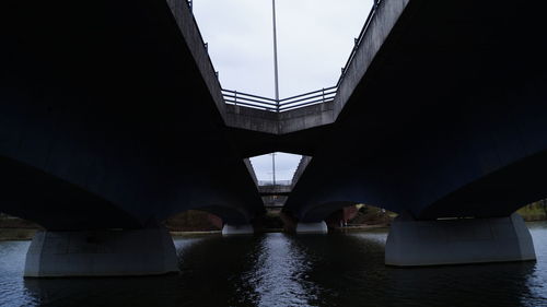 Bridge against sky in city