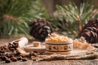 Close-up of food on table