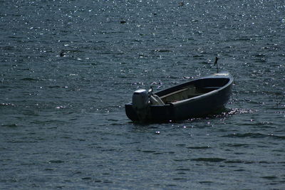 Boat sailing in sea