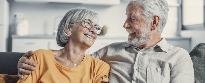 Portrait of senior man looking away
