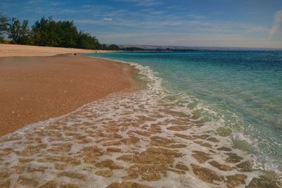 Scenic view of beach against sky