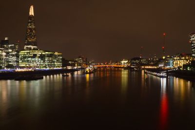 City lit up at night