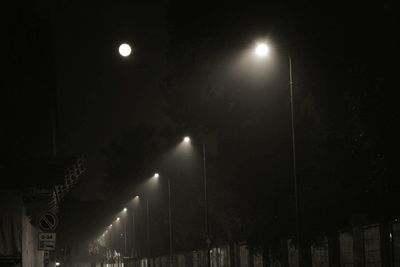 Low angle view of illuminated street light