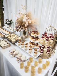 Close-up of christmas decorations on table