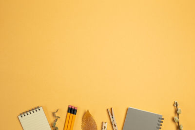 Close-up of colored pencils against white background