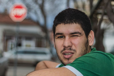 Close-up portrait of young man