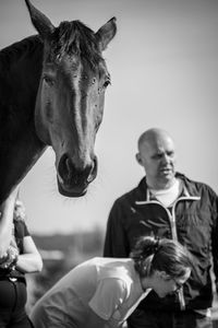 Portrait of woman with horse