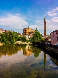 Reflection of buildings in river