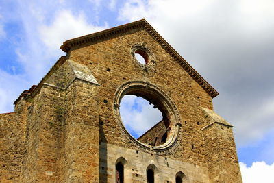 Low angle view of historical building against sky