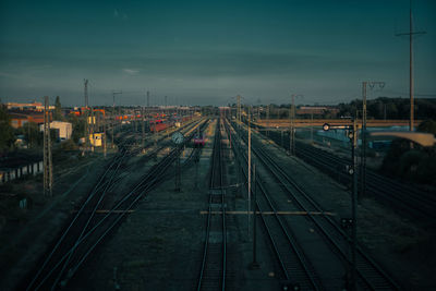 Railroad tracks at sunset