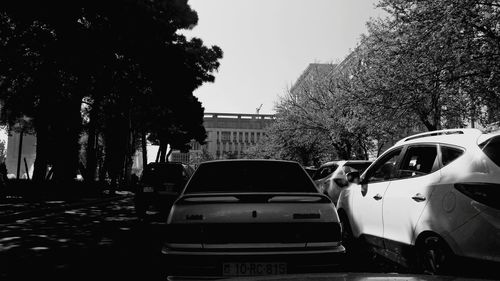 Cars on road in city