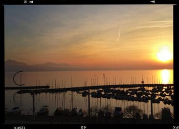 Scenic view of sunset over sea