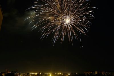 Low angle view of firework display