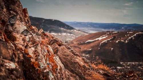 Scenic view of mountains against sky