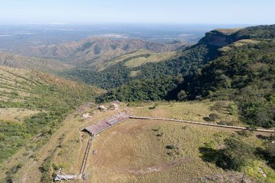 High angle view of landscape against sky