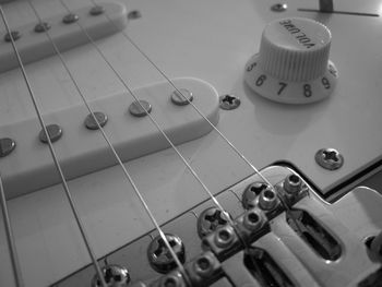 High angle view of guitar