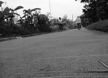 People walking on road