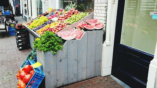 High angle view of fruits on cutting board