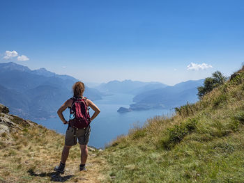 Trekking scene on lake como