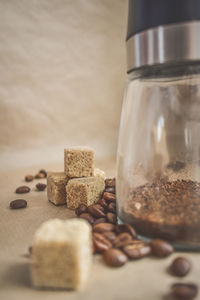 Close-up of food on table