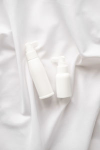 Close-up of pills on bed