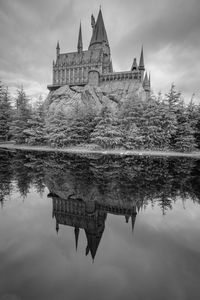 Reflection of building on water