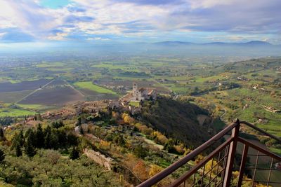 High angle view of landscape against sky